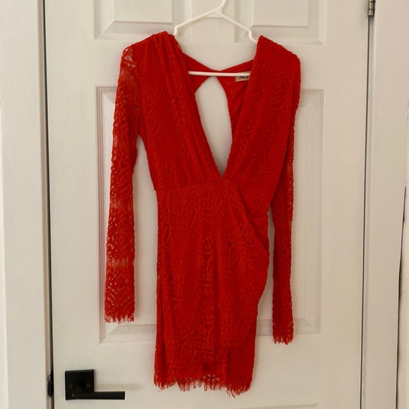 Reverse Red Lace Mini Dress - Size Small - Picture 2 of 4